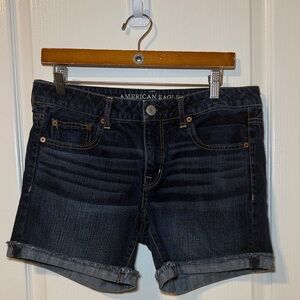 American Eagle Outfitters Denim Midi Dark Wash Shorts 2013 Size 8 Regular NWOT